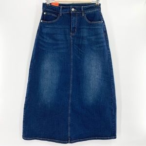 Long Women's Skirt Maxi Stretch High Waisted Pencil Denim